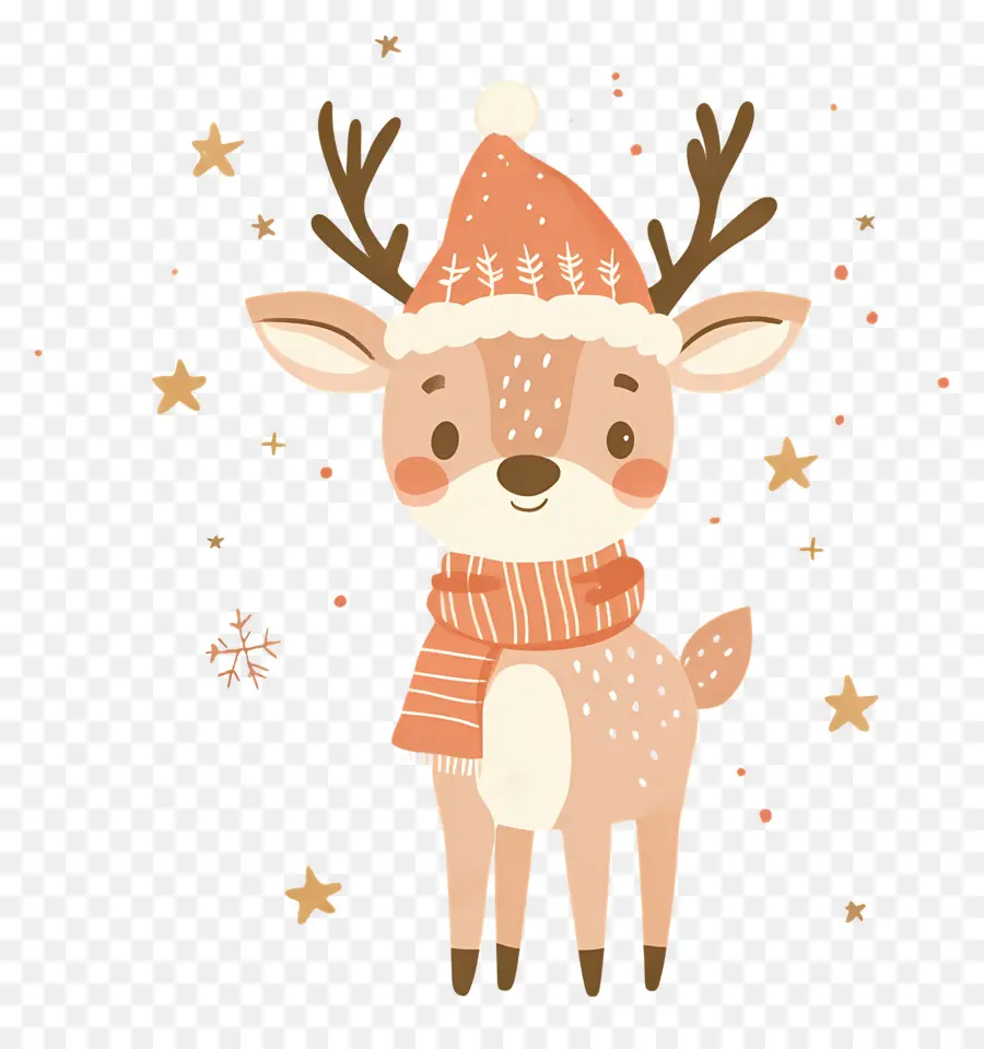 Cerf De Noël，Renne Mignon PNG