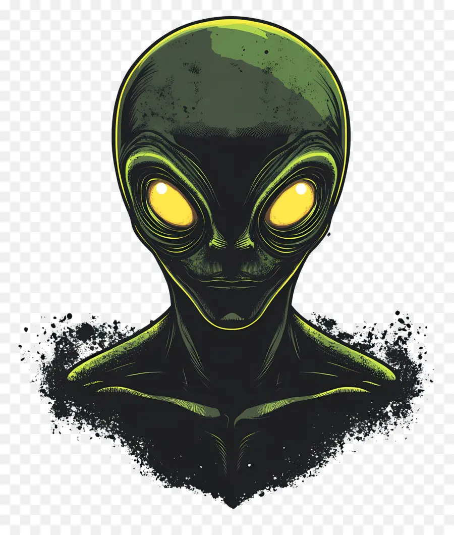 Extraterrestre Effrayant，Extraterrestre Vert PNG