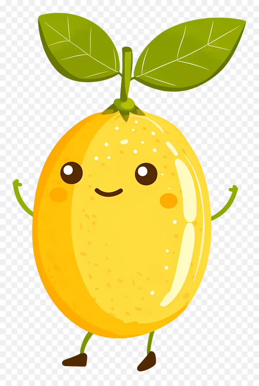 Citron Kawaii，Citron Jaune PNG