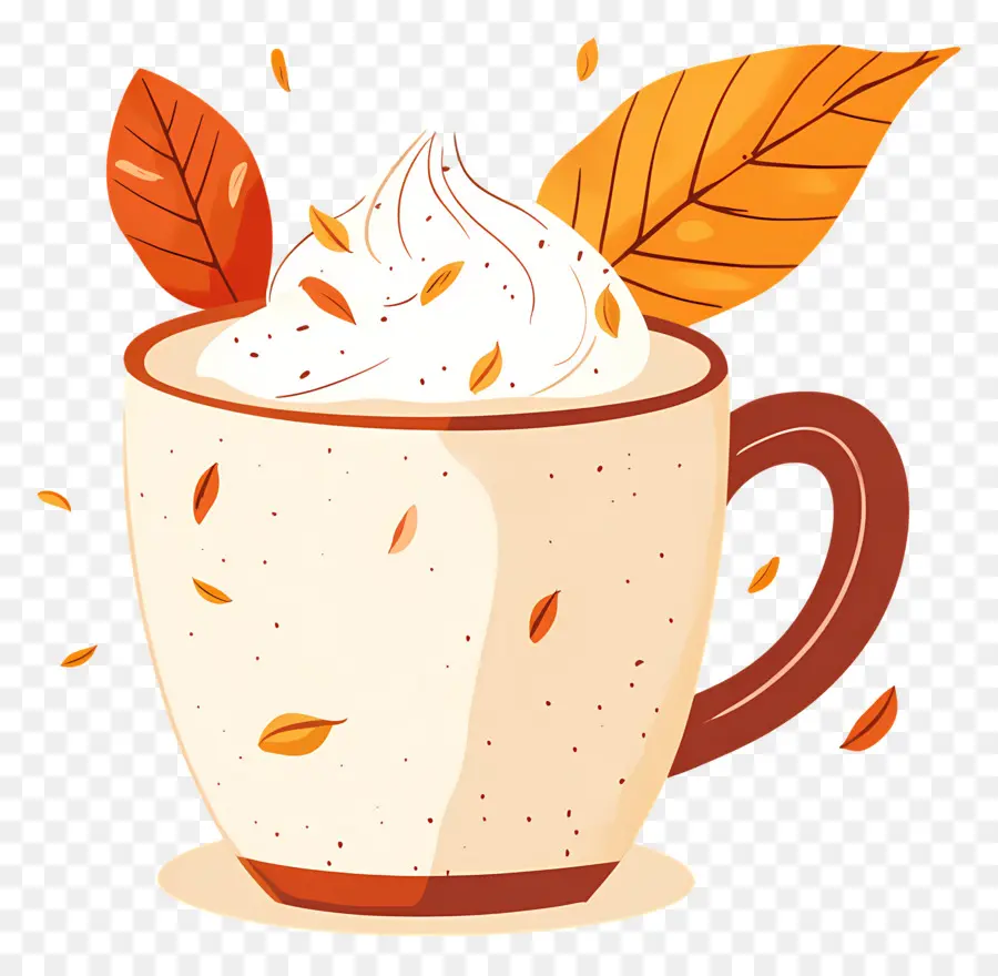 Café D'automne，Tasse De Crème Fouettée PNG