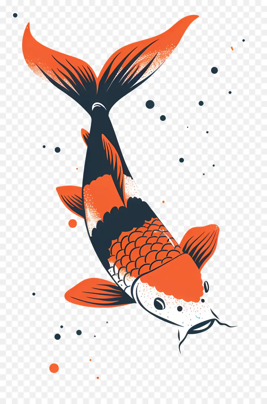 Poisson Koï，Poisson Koi Orange Et Noir PNG