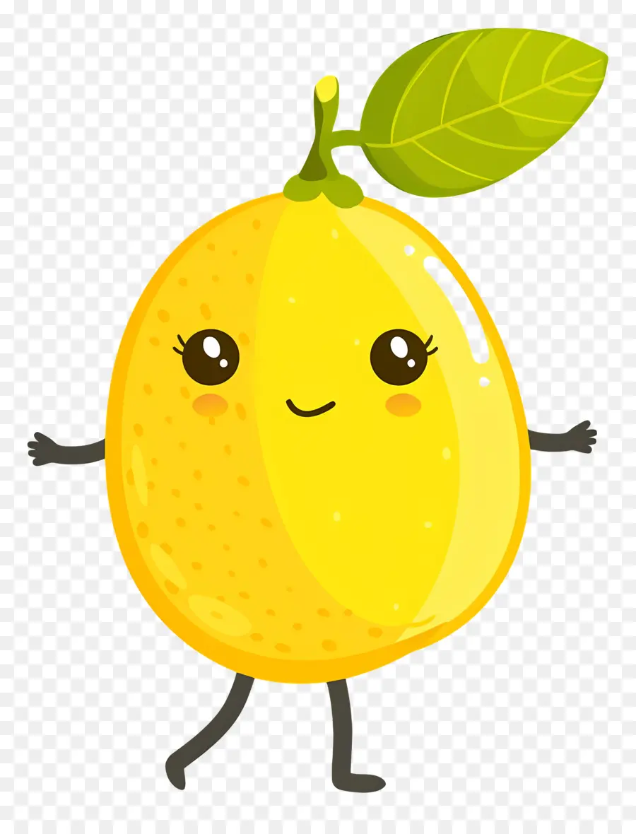 Citron Kawaii，Citron Jaune PNG