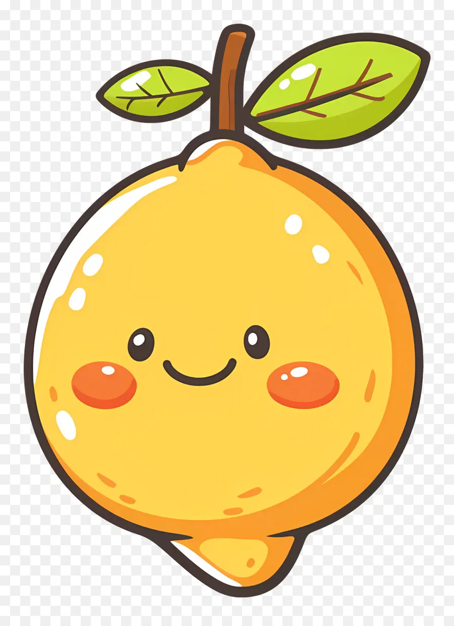 Citron Kawaii，Bonne Orange PNG