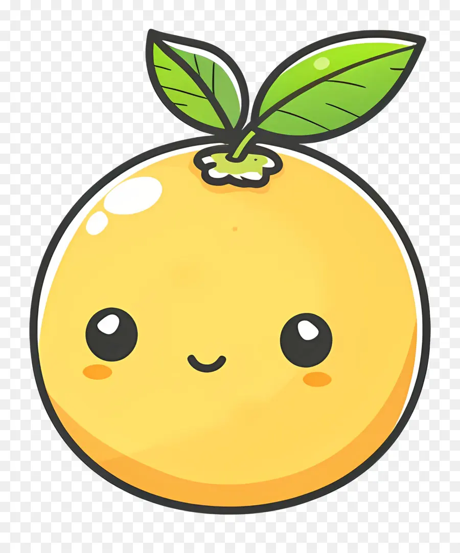 Citron Kawaii，Bonne Orange PNG