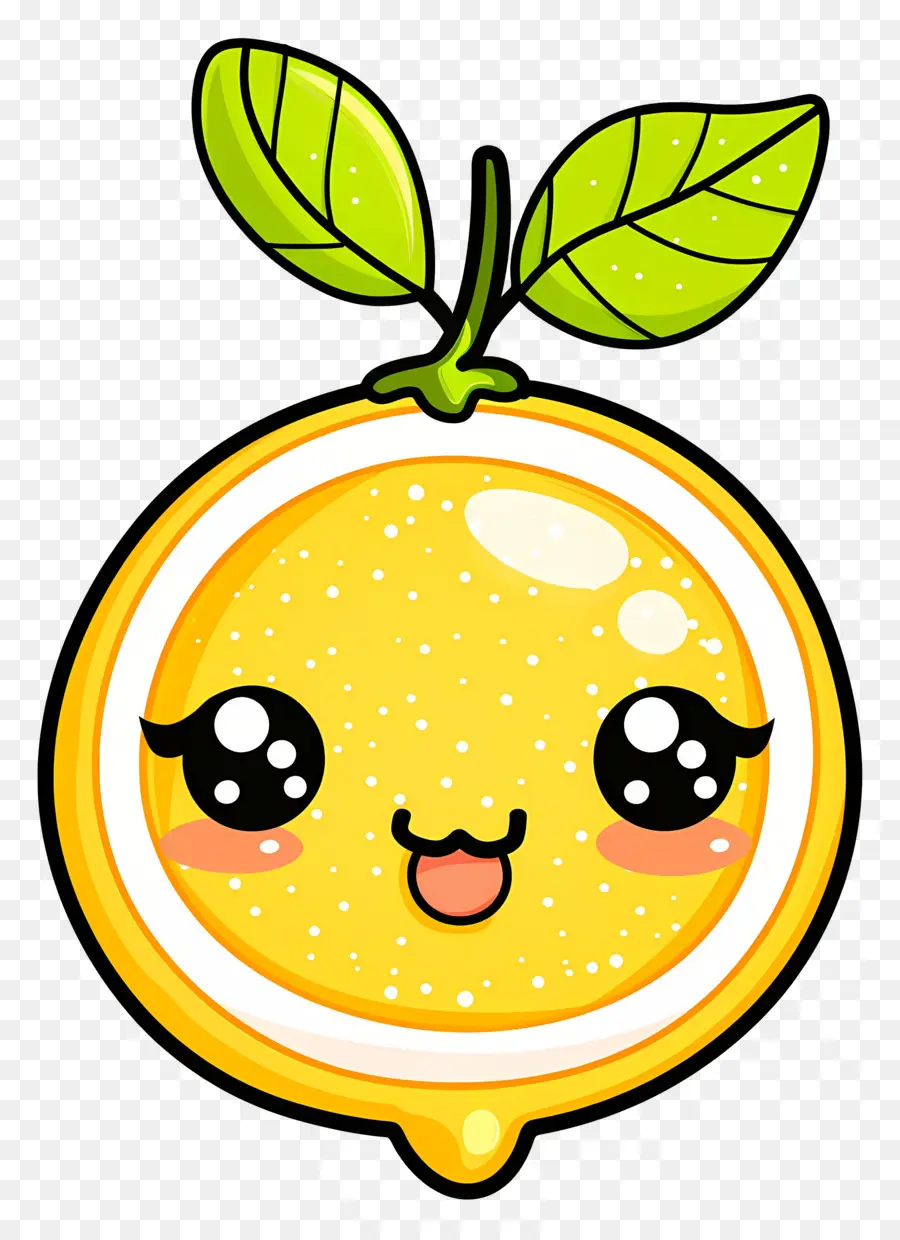 Citron Kawaii，Citron Jaune PNG