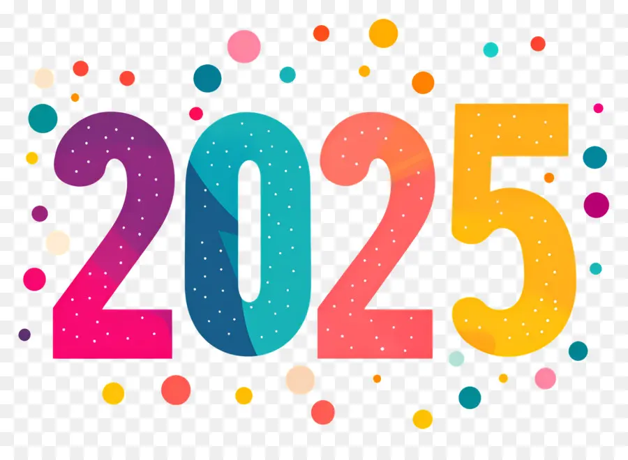 Nouvel An 2025，Coloré 2025 PNG