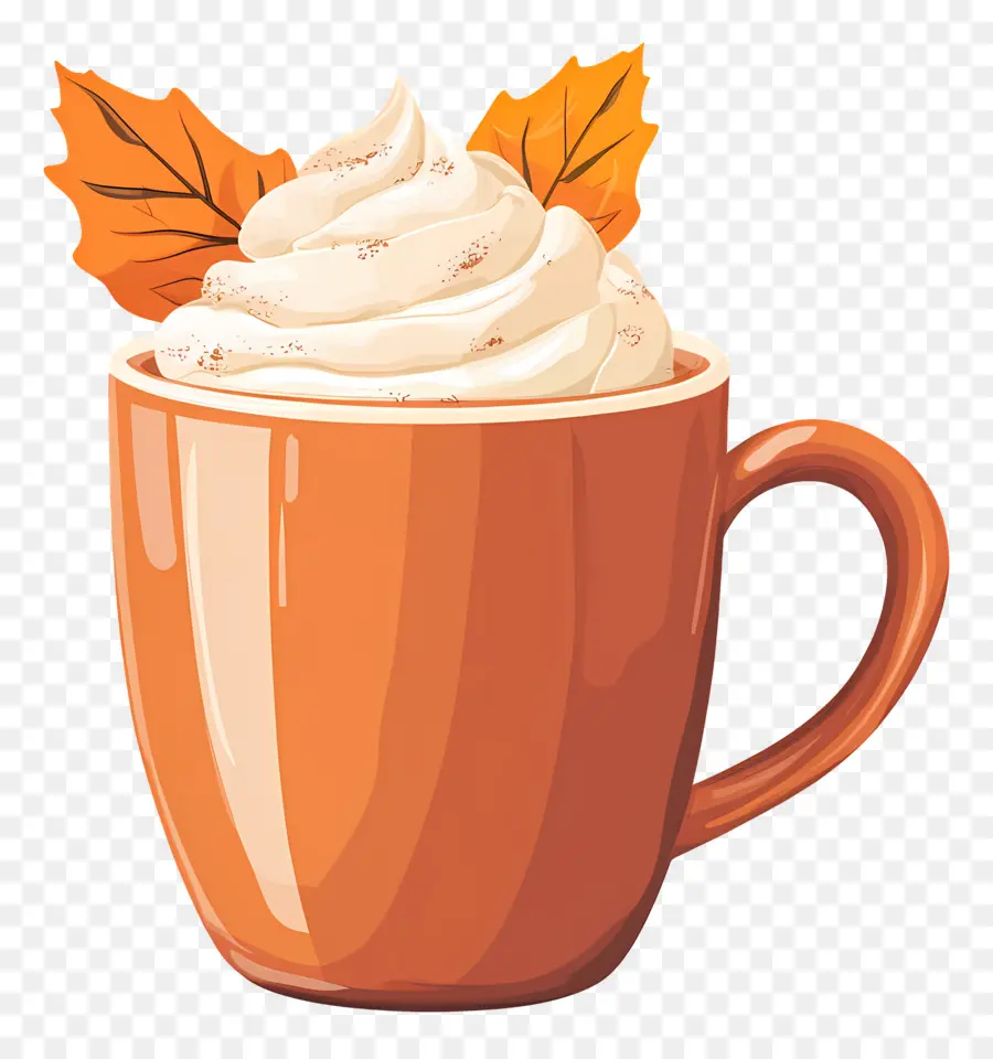 Café D'automne，Tasse De Crème Fouettée PNG