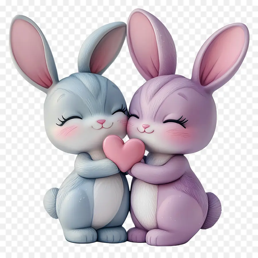 Amour Mignon，Lapins Blancs PNG