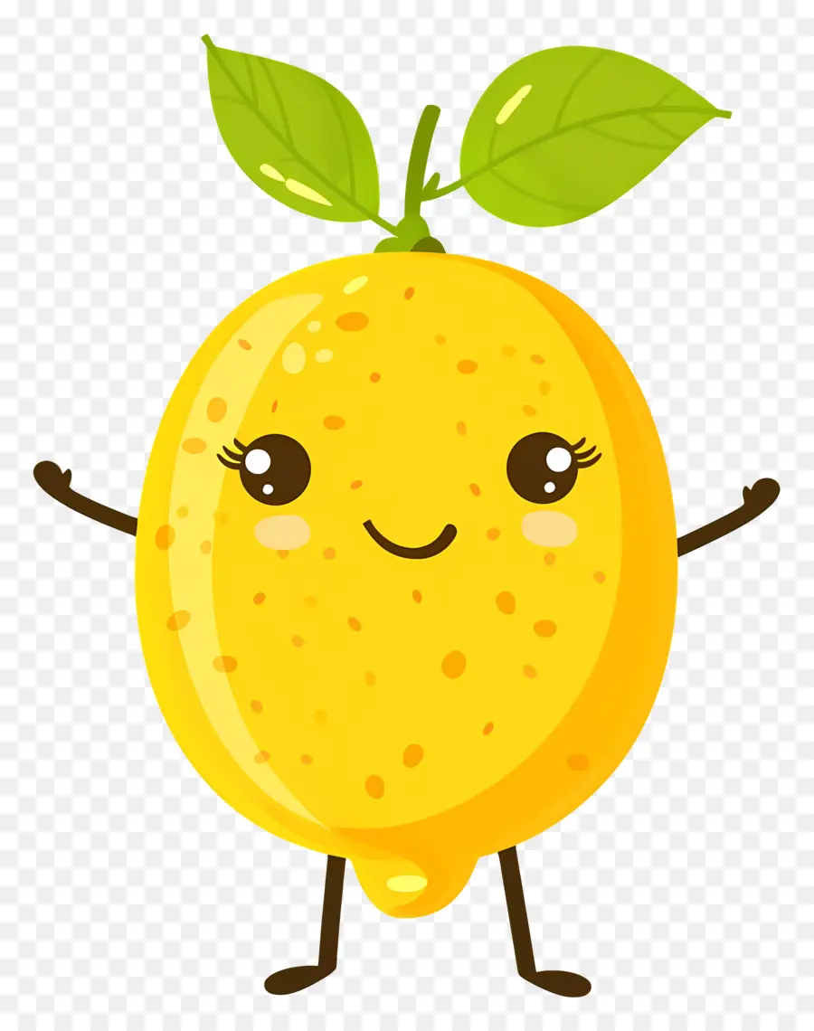 Citron Kawaii，Citron Jaune PNG