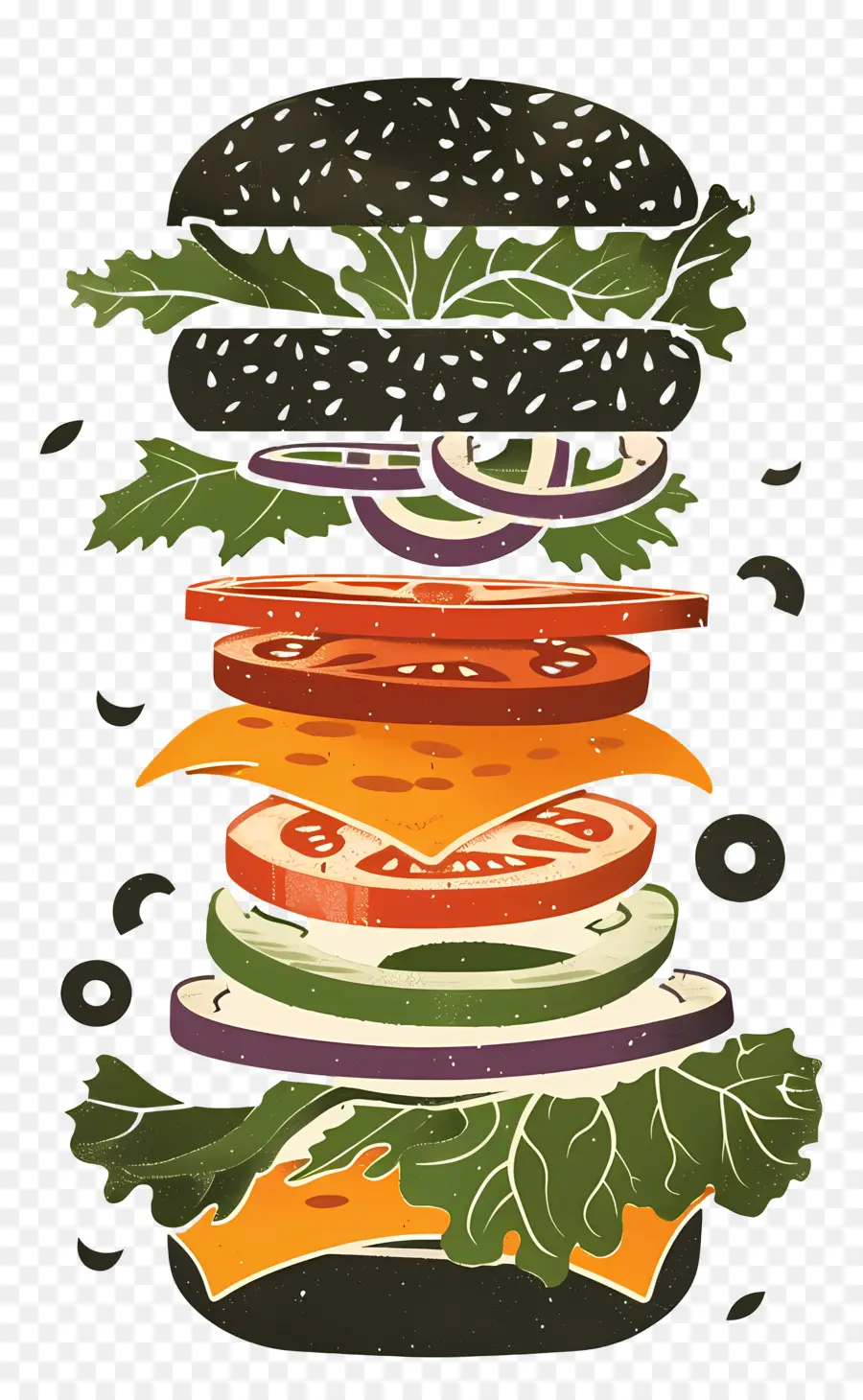 Burger Flottant，Burger éclaté PNG