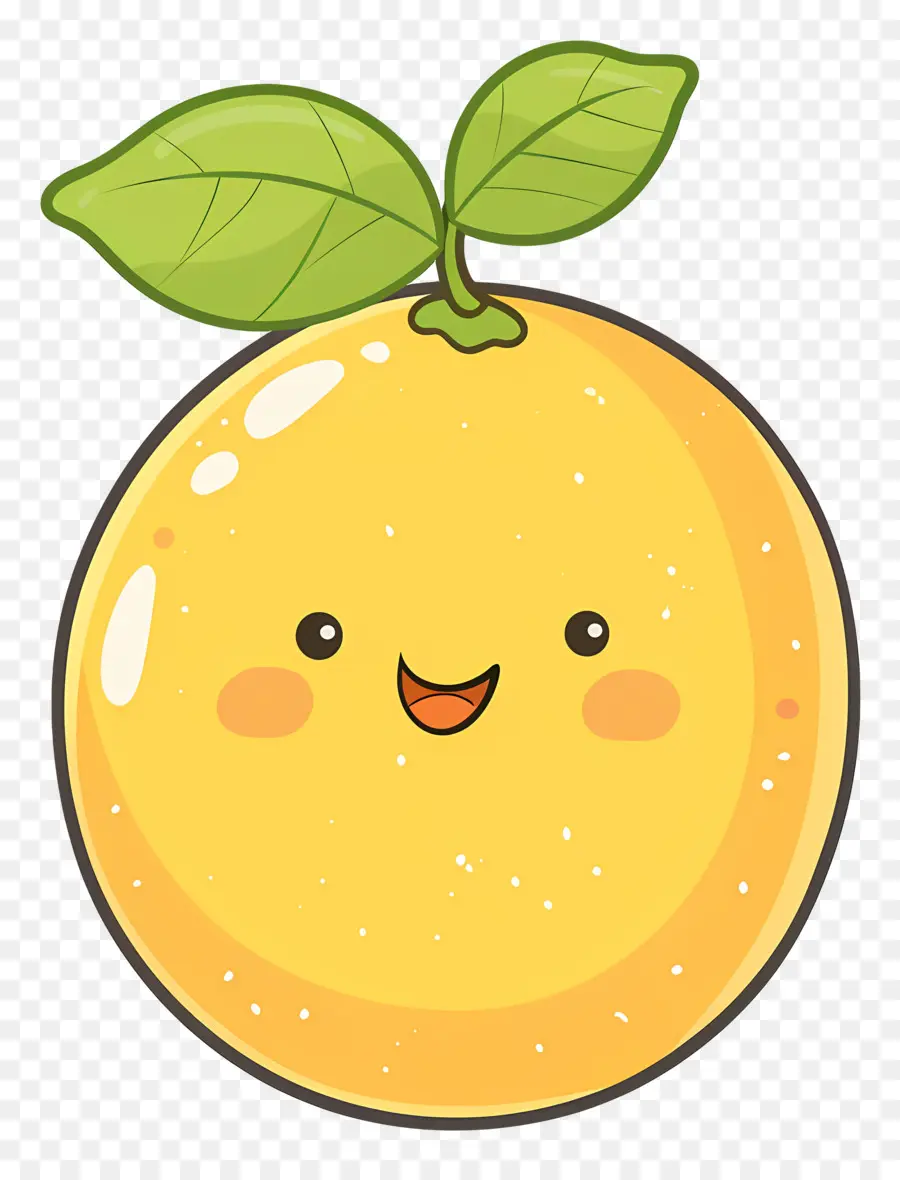 Citron Kawaii，Bonne Orange PNG