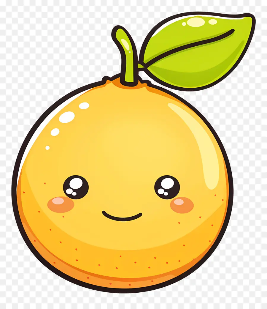 Citron Kawaii，Bonne Orange PNG