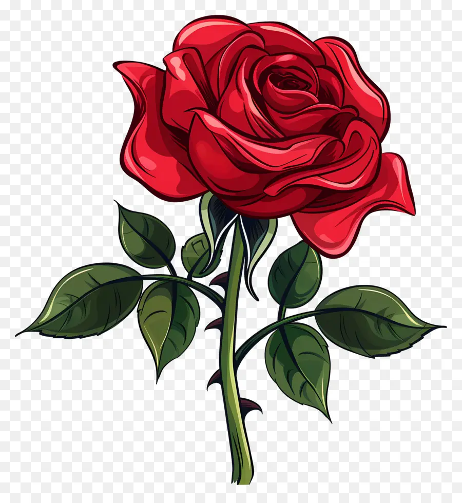 Rose Rouge，Feuilles PNG