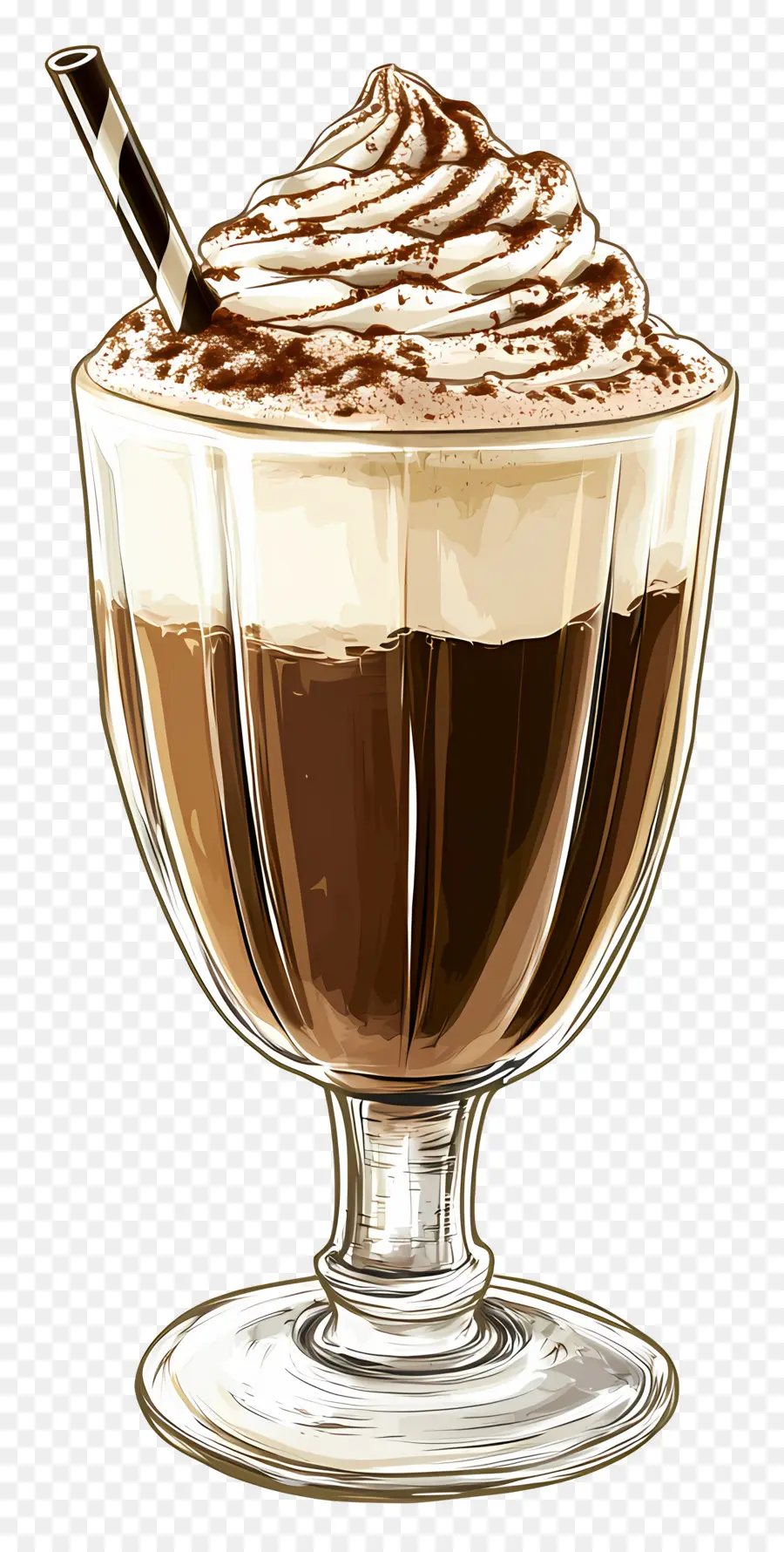 Milk Shake Au Chocolat，Café Glacé PNG