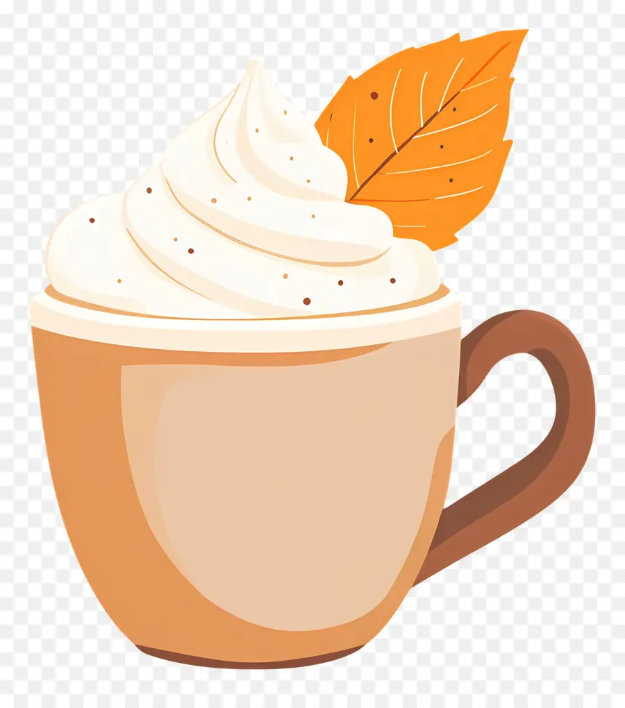 Café D'automne，Tasse De Crème Fouettée PNG