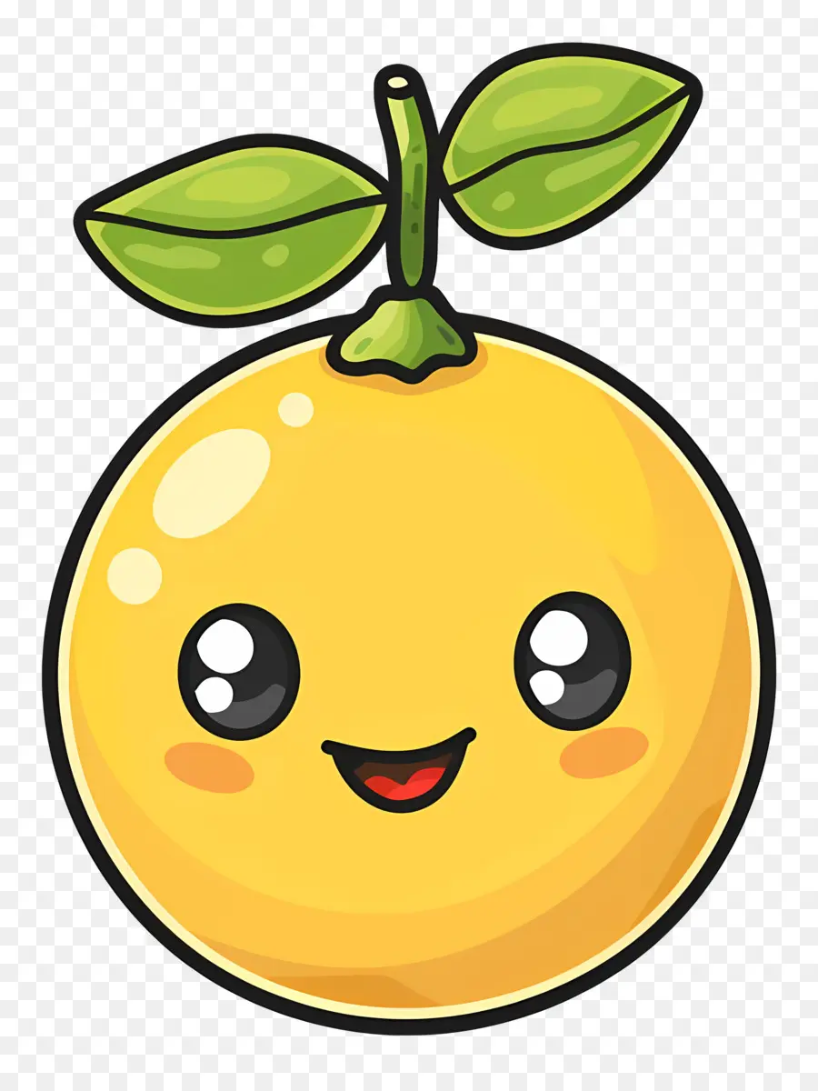 Citron Kawaii，Bonne Orange PNG