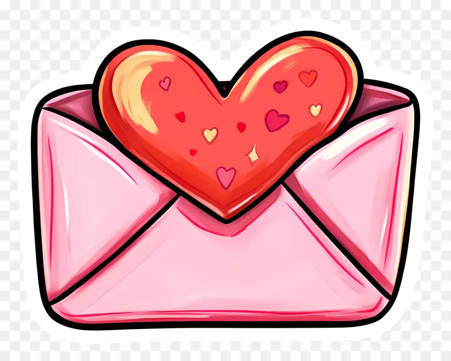 Courrier D'amour，Enveloppe Avec Coeur PNG