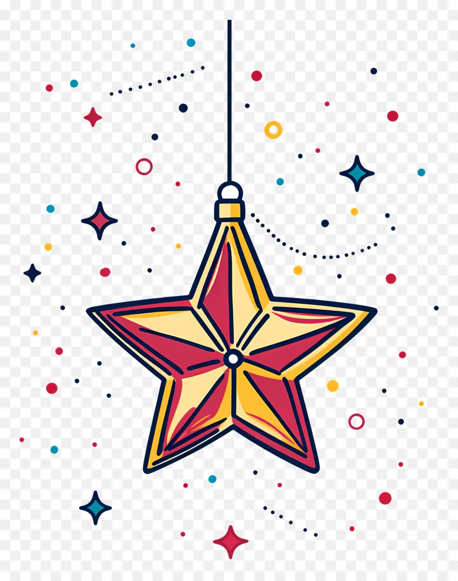 Étoile De Noël，Ornement étoile Coloré PNG