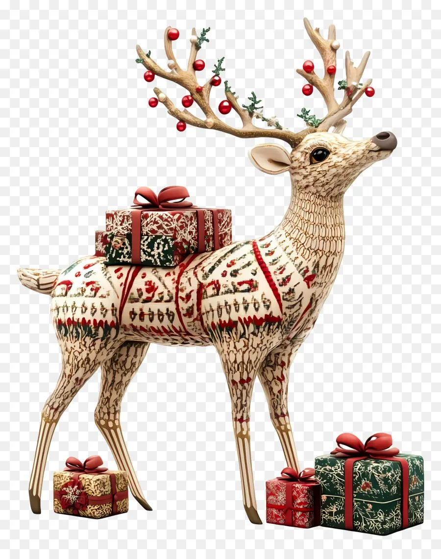 Cerf De Noël，Renne Décoratif PNG