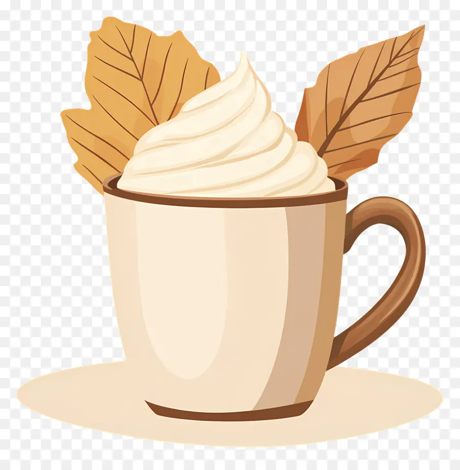 Café D'automne，Tasse à Café Avec De La Crème PNG