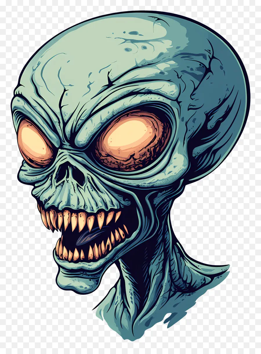 Extraterrestre Effrayant，Tête D'extraterrestre PNG