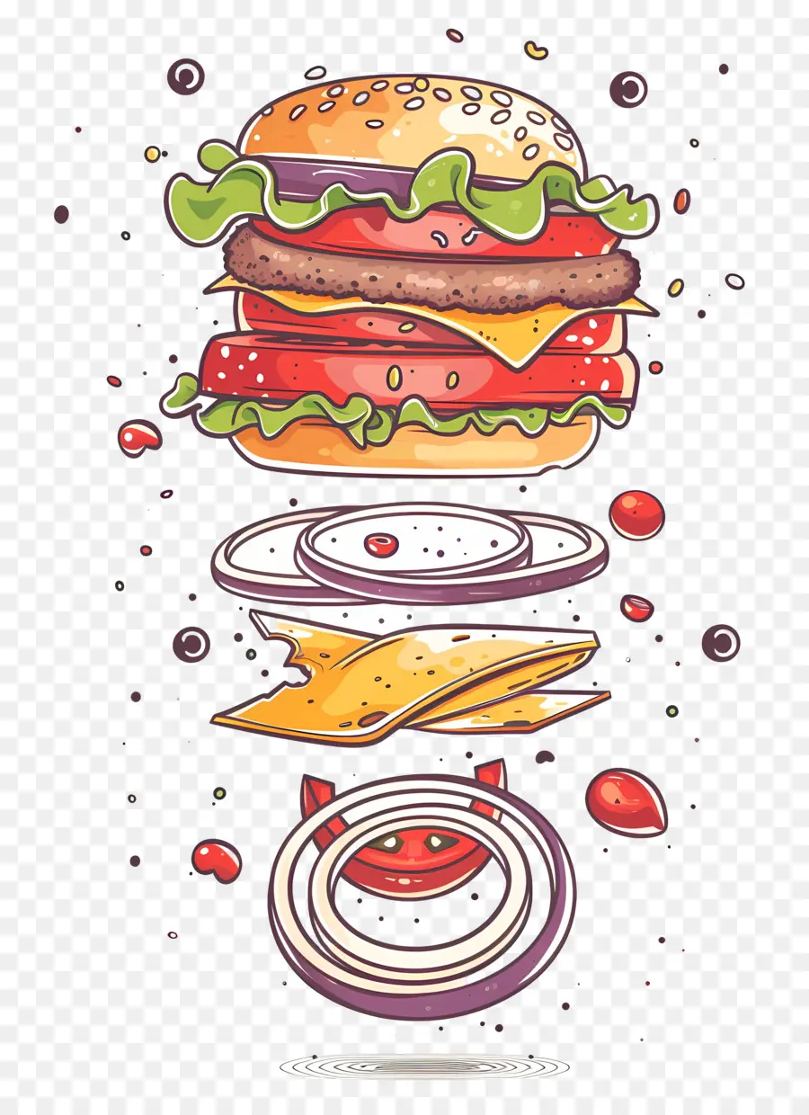 Burger Flottant，Burger Empilé PNG