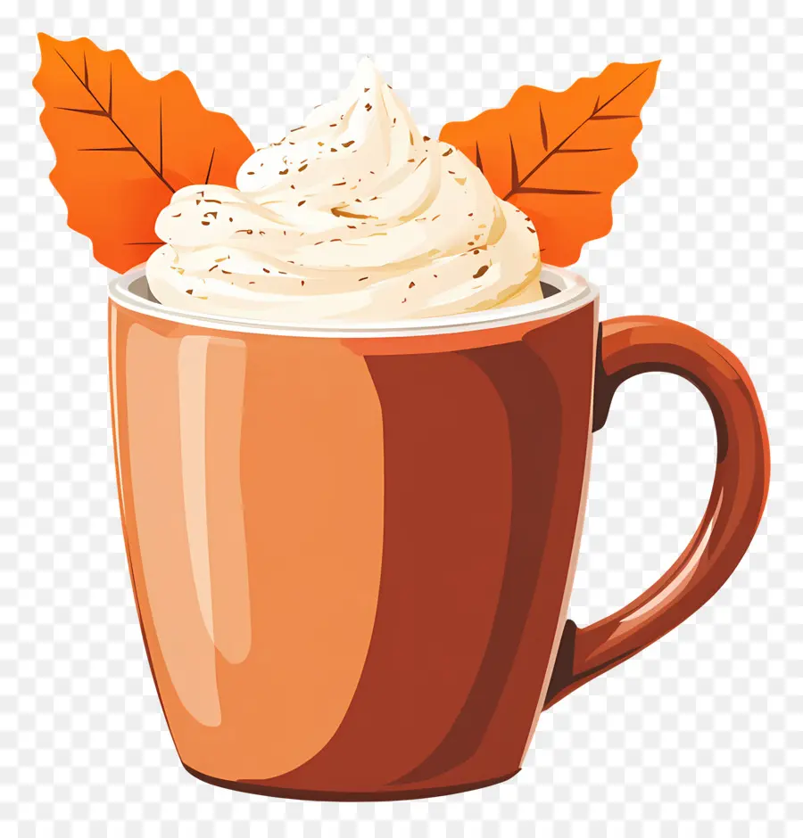 Café D'automne，Tasse De Crème Fouettée PNG