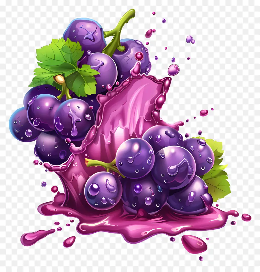 Éclaboussure De Raisins，Raisins Violets PNG