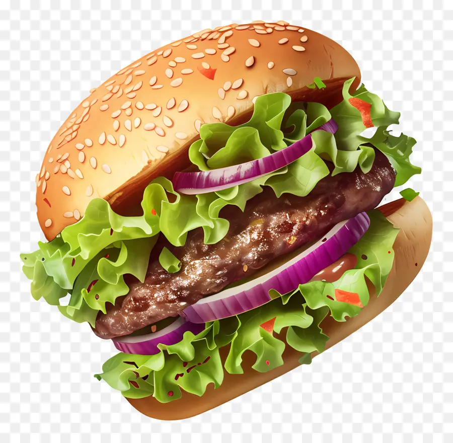 Burger Flottant，Burger Réaliste PNG