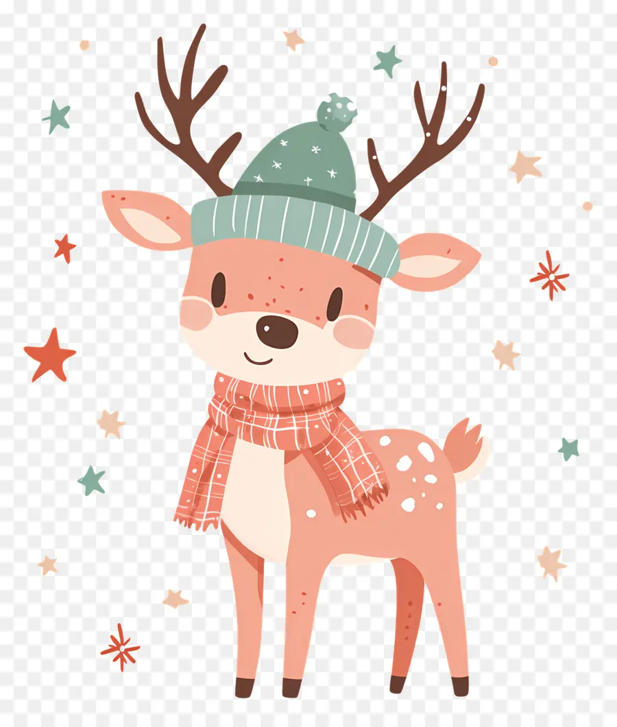 Cerf De Noël，Renne Mignon PNG