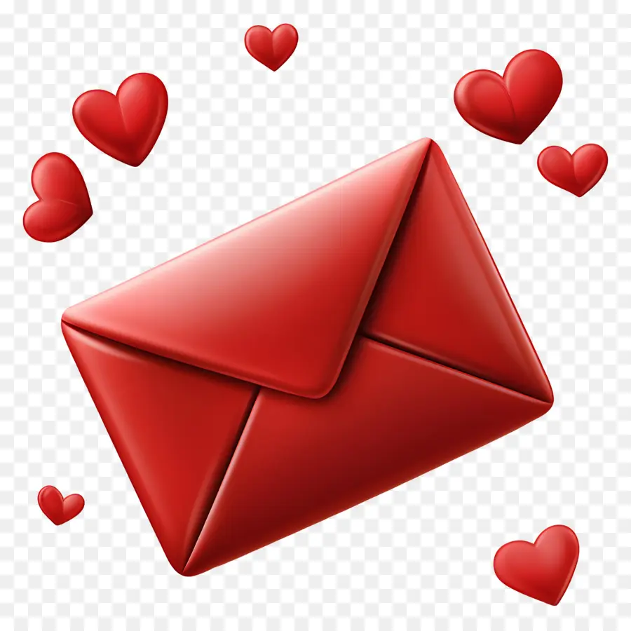 Courrier D'amour，Enveloppe Avec Des Coeurs PNG