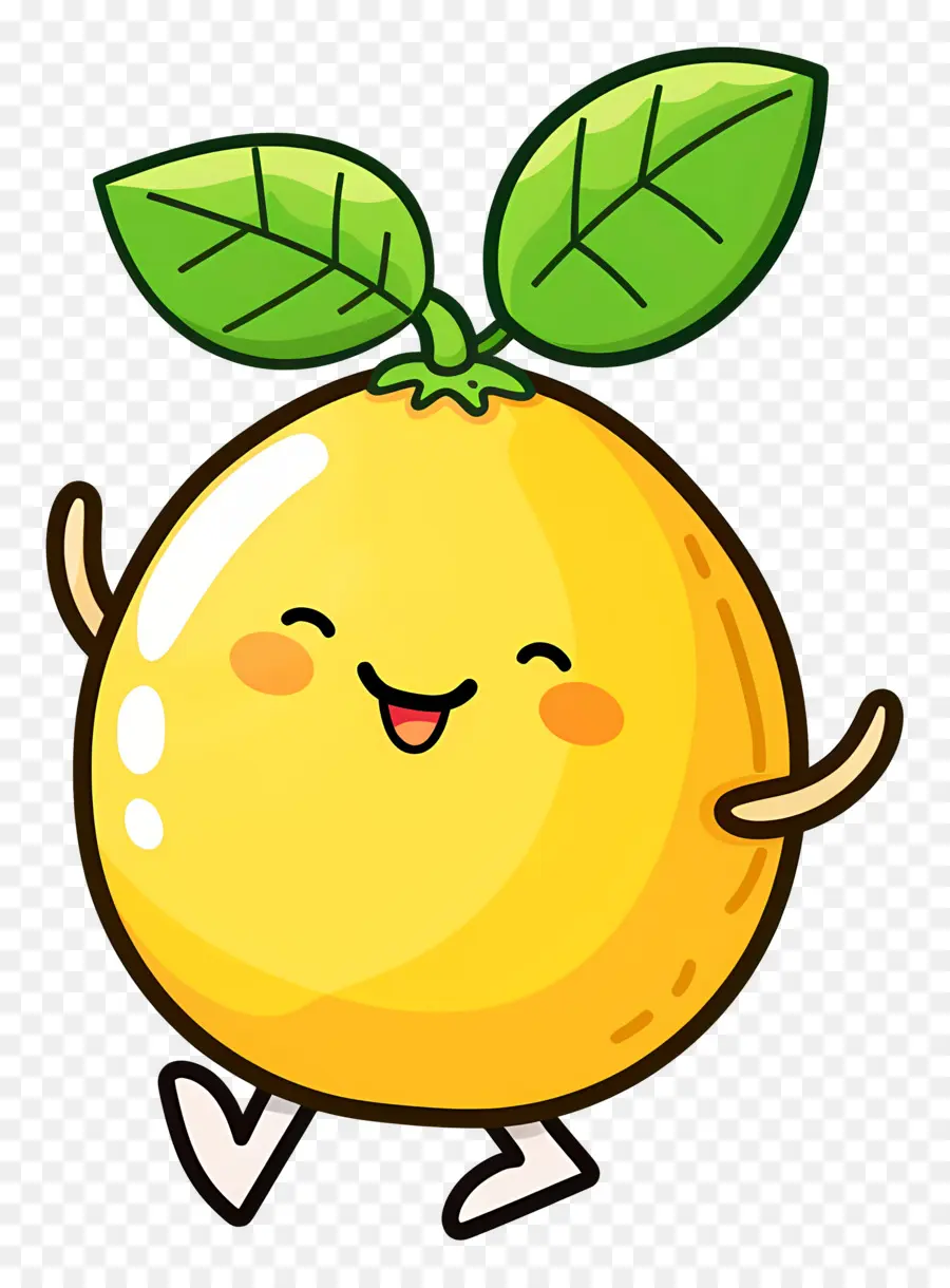 Citron Kawaii，Bonne Orange PNG