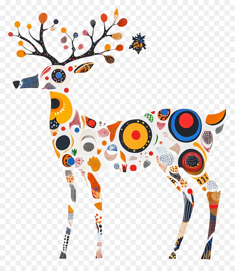 Cerf De Noël，Cerf Coloré PNG