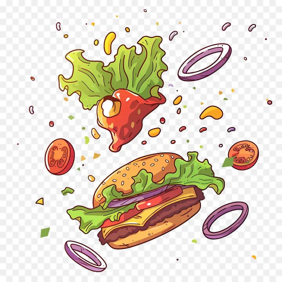 Burger Flottant，Hamburger PNG