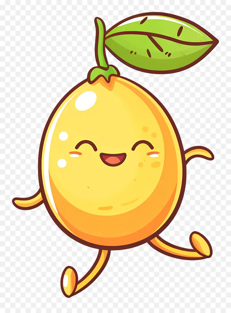 Citron Kawaii，Citron Jaune PNG