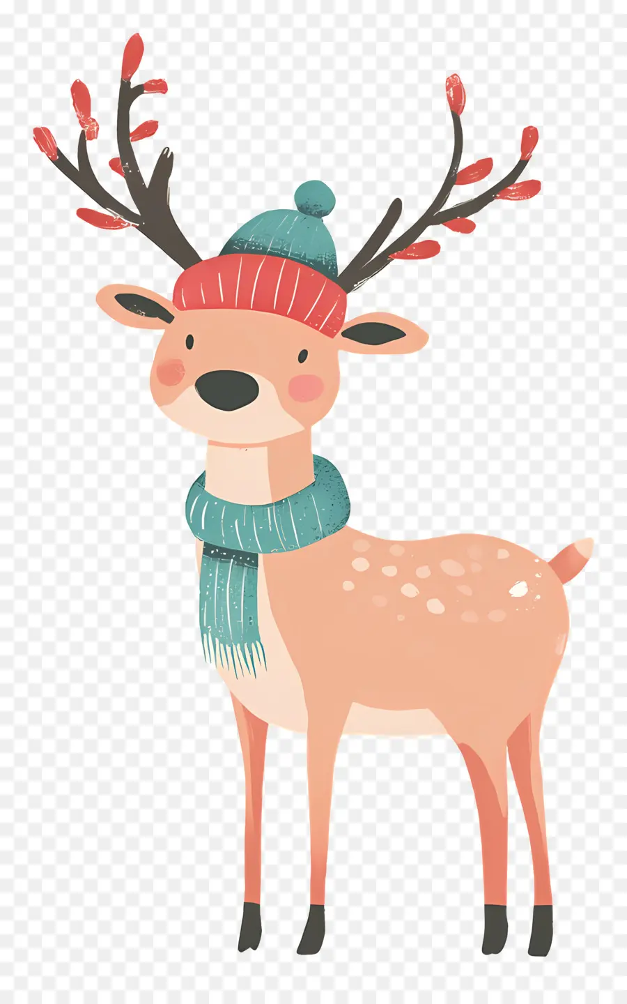 Cerf De Noël，Renne élégant Avec écharpe PNG