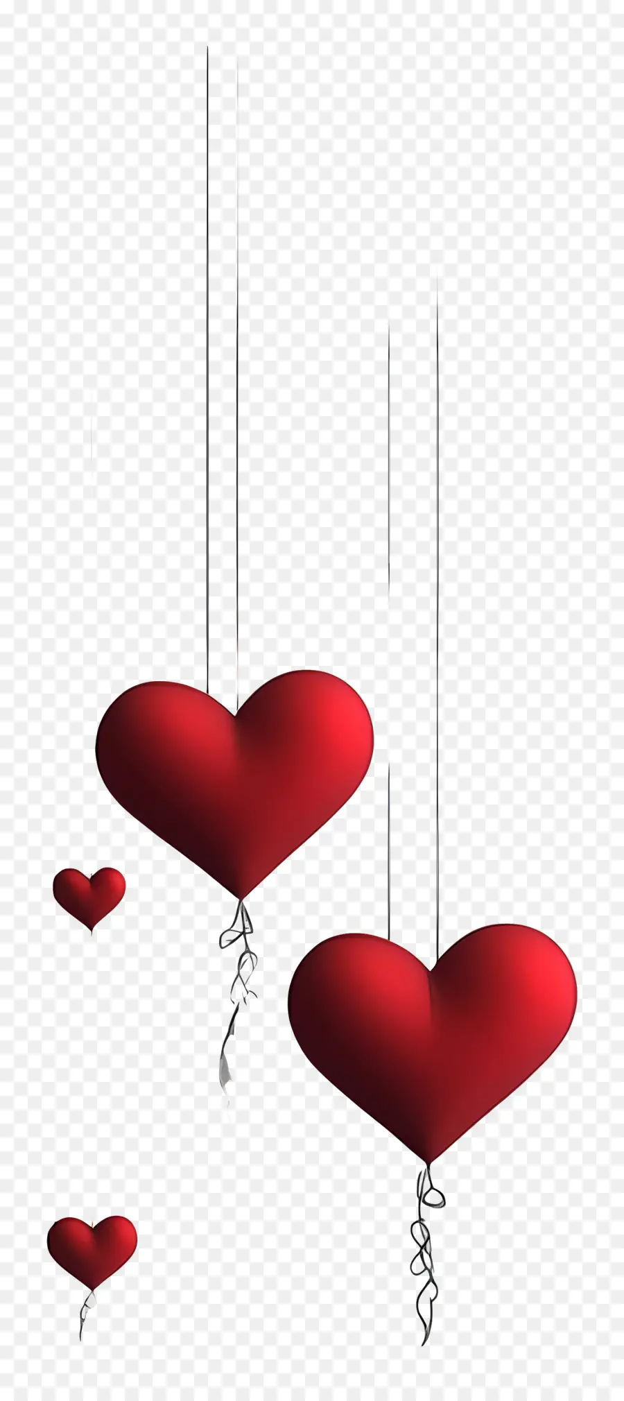 Amour Suspendu，Ballons Coeur Suspendus PNG