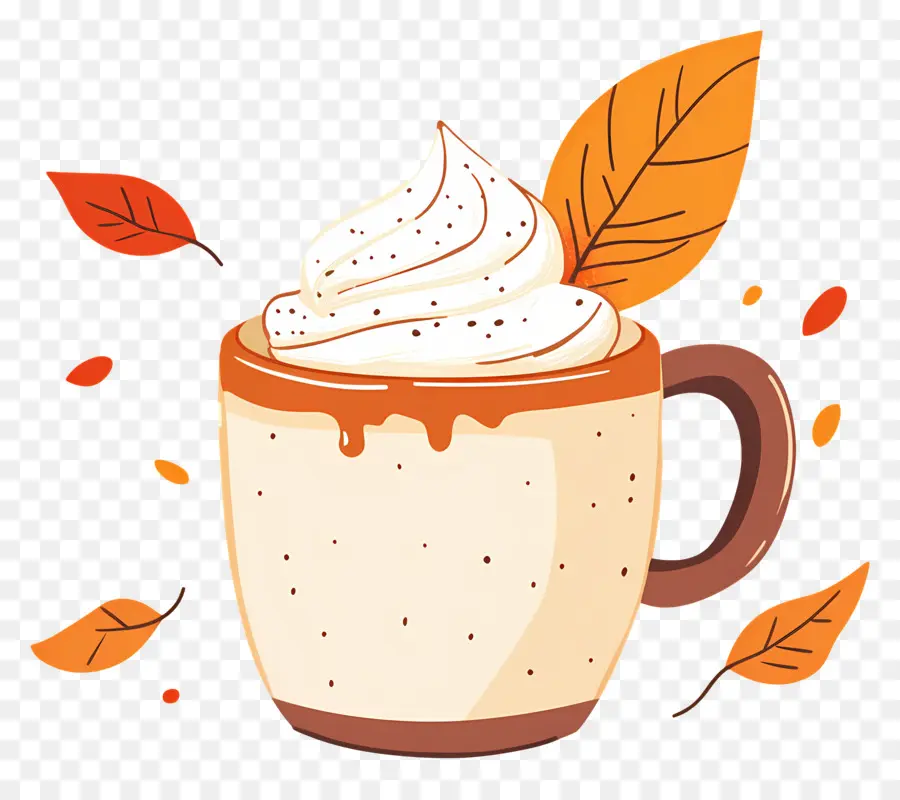 Café D'automne，Tasse De Crème Fouettée PNG