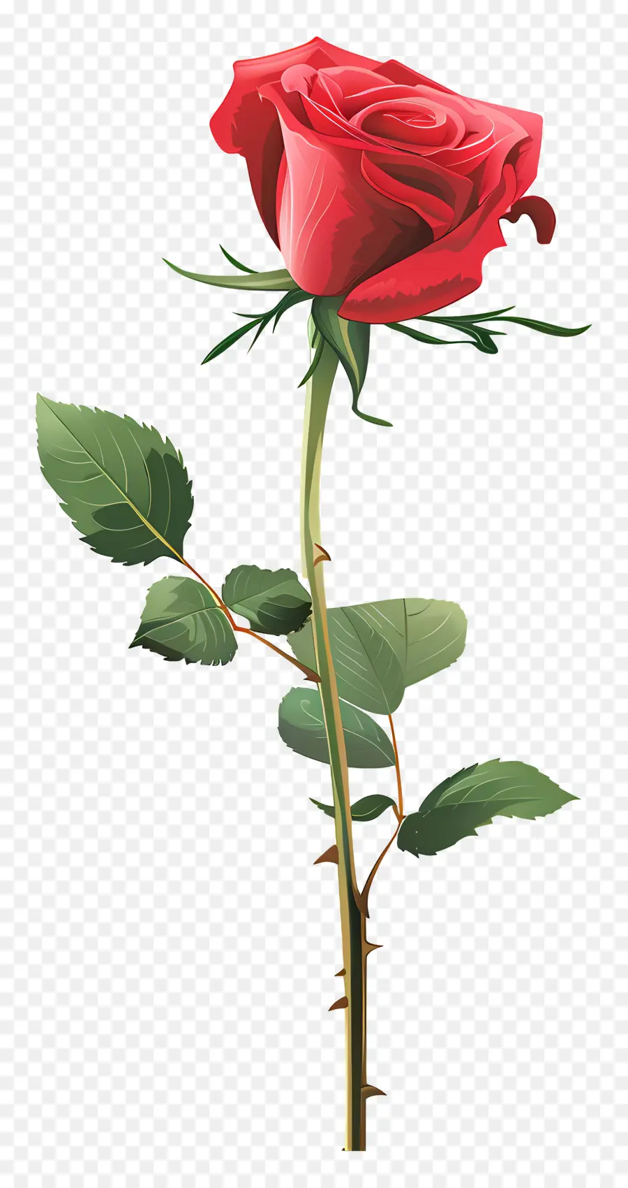 Rose Rouge，Tige PNG