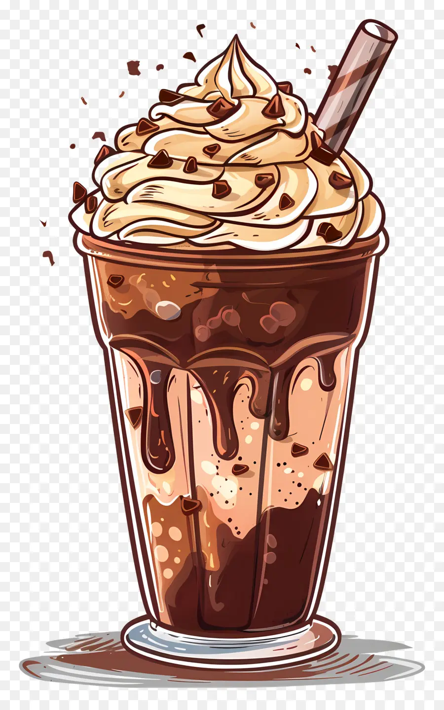 Frappuccino，Milk Shake Au Chocolat PNG