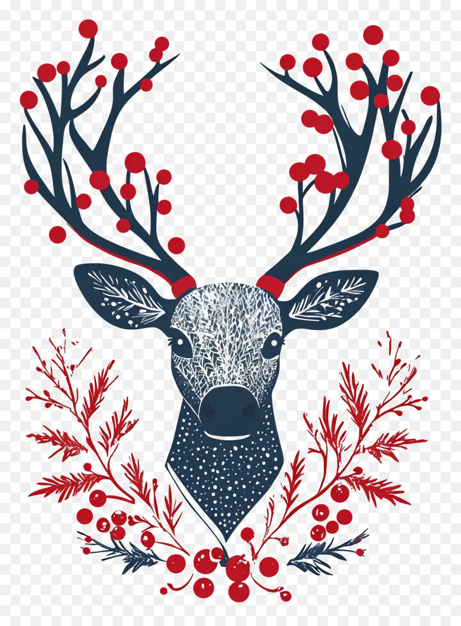 Cerf De Noël，Cerf Stylisé PNG