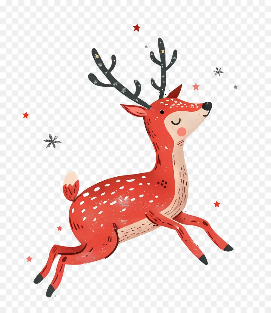 Cerf De Noël，Cerf De Dessin Animé PNG