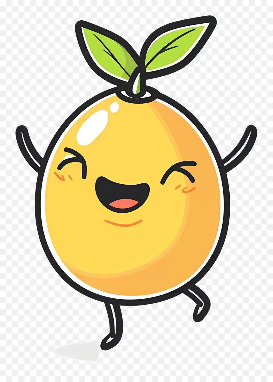 Citron Kawaii，Bonne Orange PNG