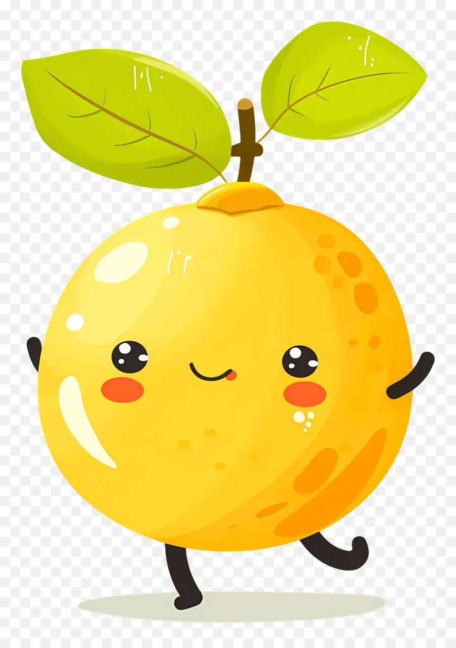 Citron Kawaii，Citron Jaune PNG