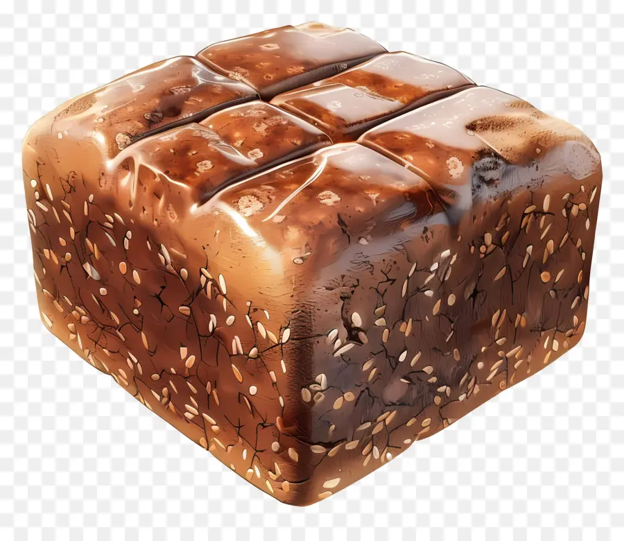 Pain Brun，Cube De Pain Aux Graines PNG