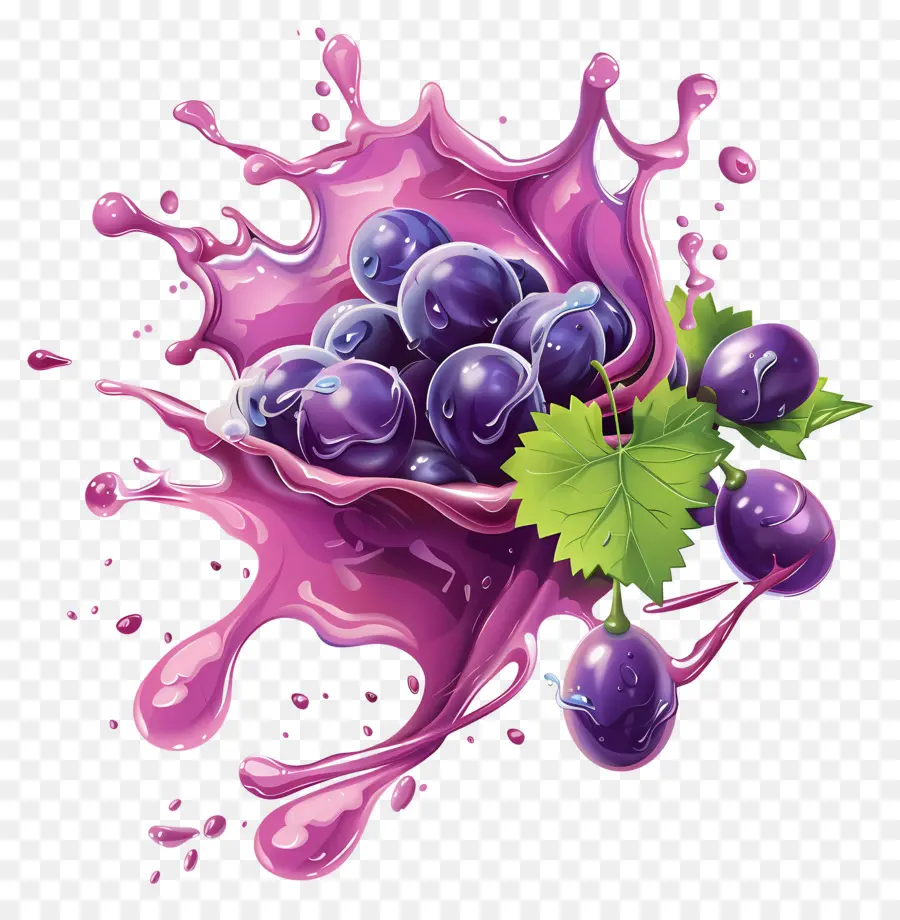 Éclaboussure De Raisins，Raisins Violets PNG