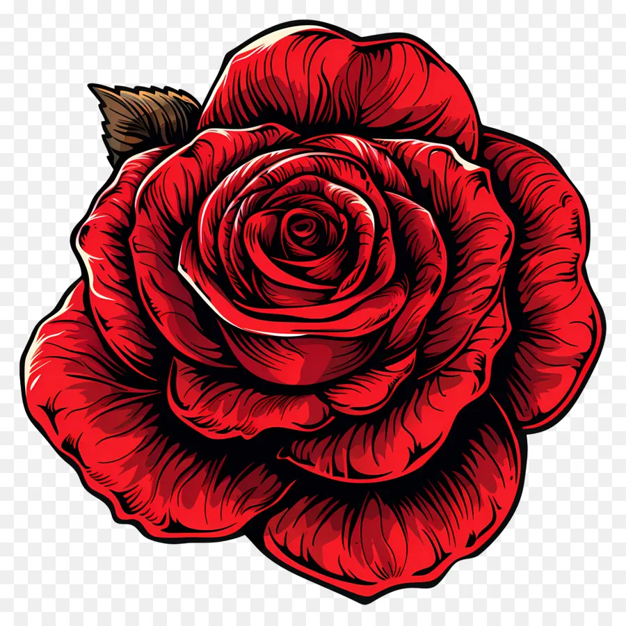 Rose Rouge，Feuilles PNG