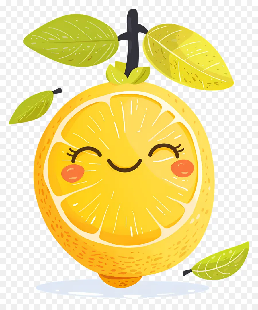 Citron Kawaii，Citron Souriant PNG