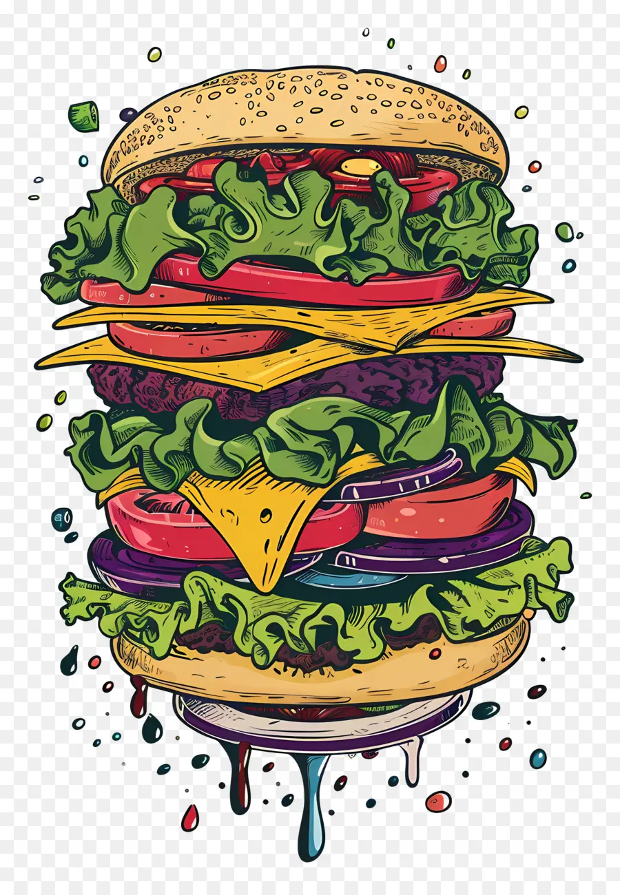 Burger Flottant，Burger Empilé PNG