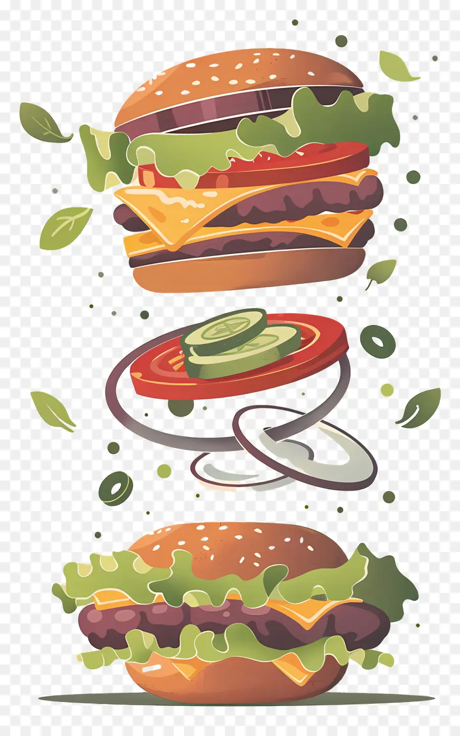 Burger Flottant，Ingrédients Du Hamburger PNG